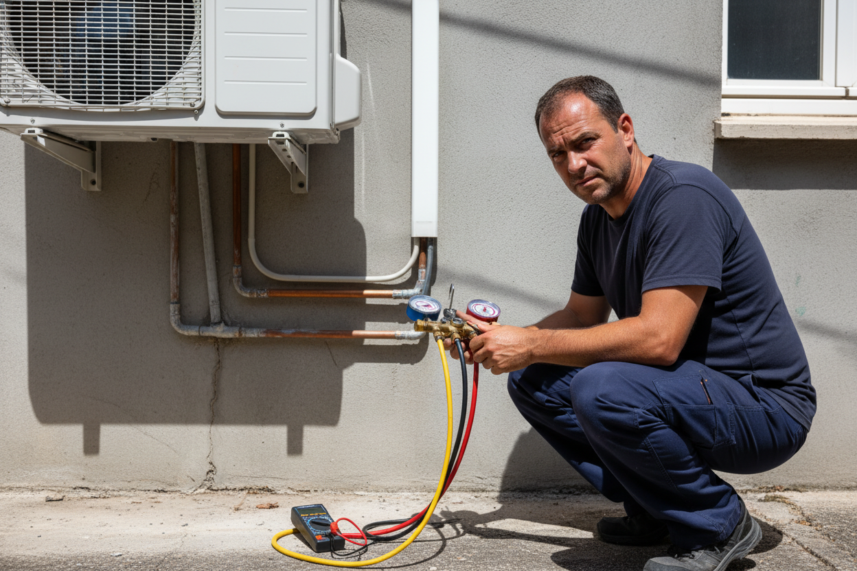Dépannage d'urgence climatisation à Nîmes : intervention sous 24-48h, même en pleine canicule